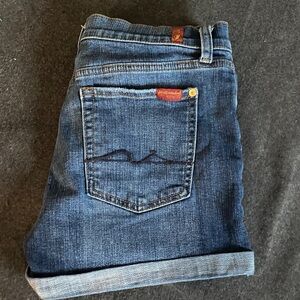 7 For All Mankind Blue Jean Shorts